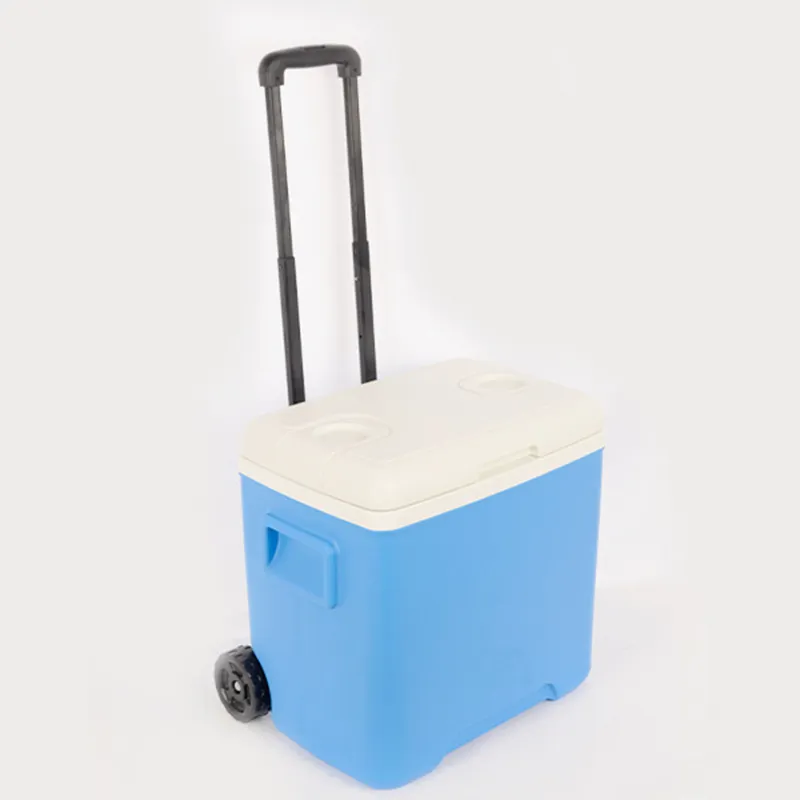 Outdoor Car Portable Incubator Fishing Camping Food Refrigerated Fresh Box 30L Pull Rod Food Cooler Box