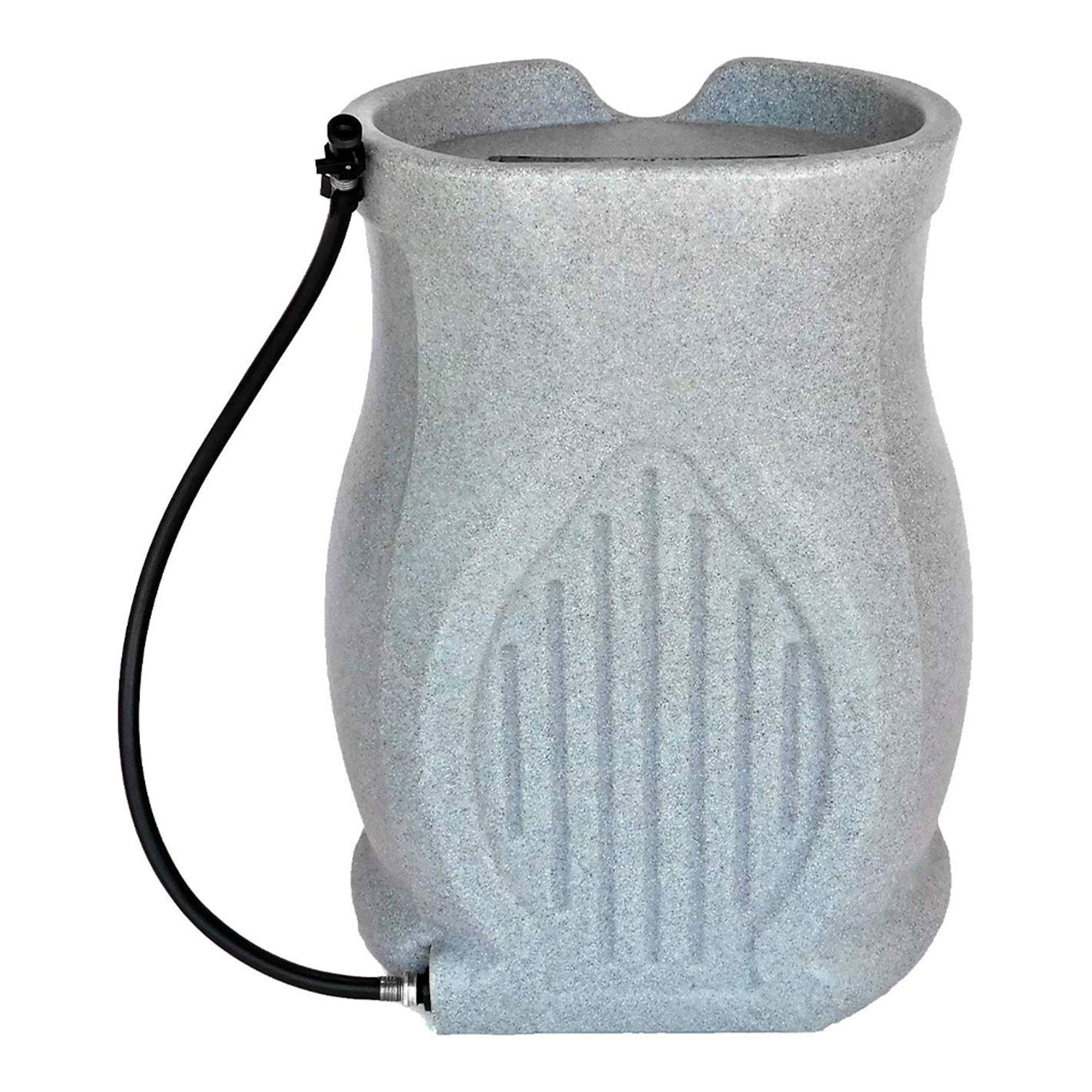 FCMP Outdoor RB-CAT Catalina 45 Gallon Water Rain Catcher Barrel， Granite