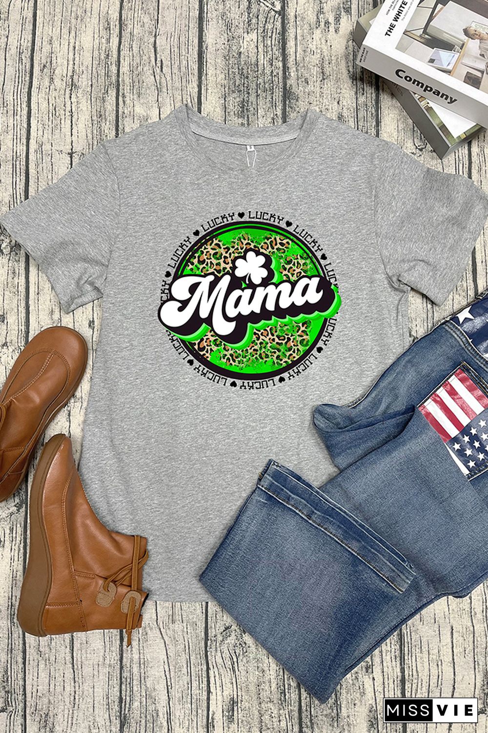 Lucky Mama Short Sleeve Graphic Tee Wholesale