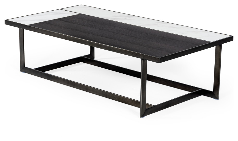 Modrest Fargo Modern Ceramic and Grey Walnut Coffee Table   Industrial   Coffee Tables   by Vig Furniture Inc.  Houzz