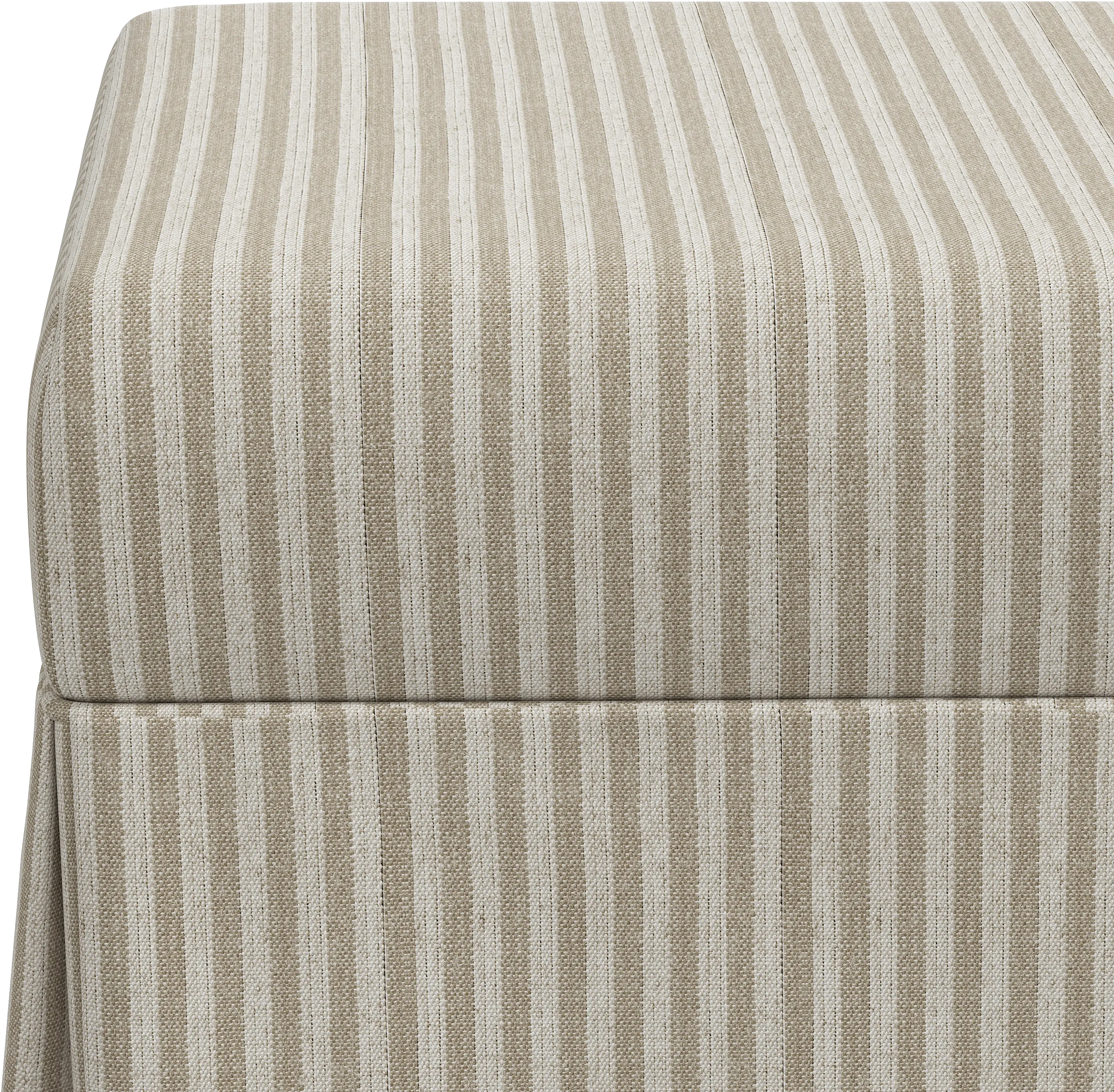 Mila Taupe Stripe Skirted Storage Bench - Skyline Furniture