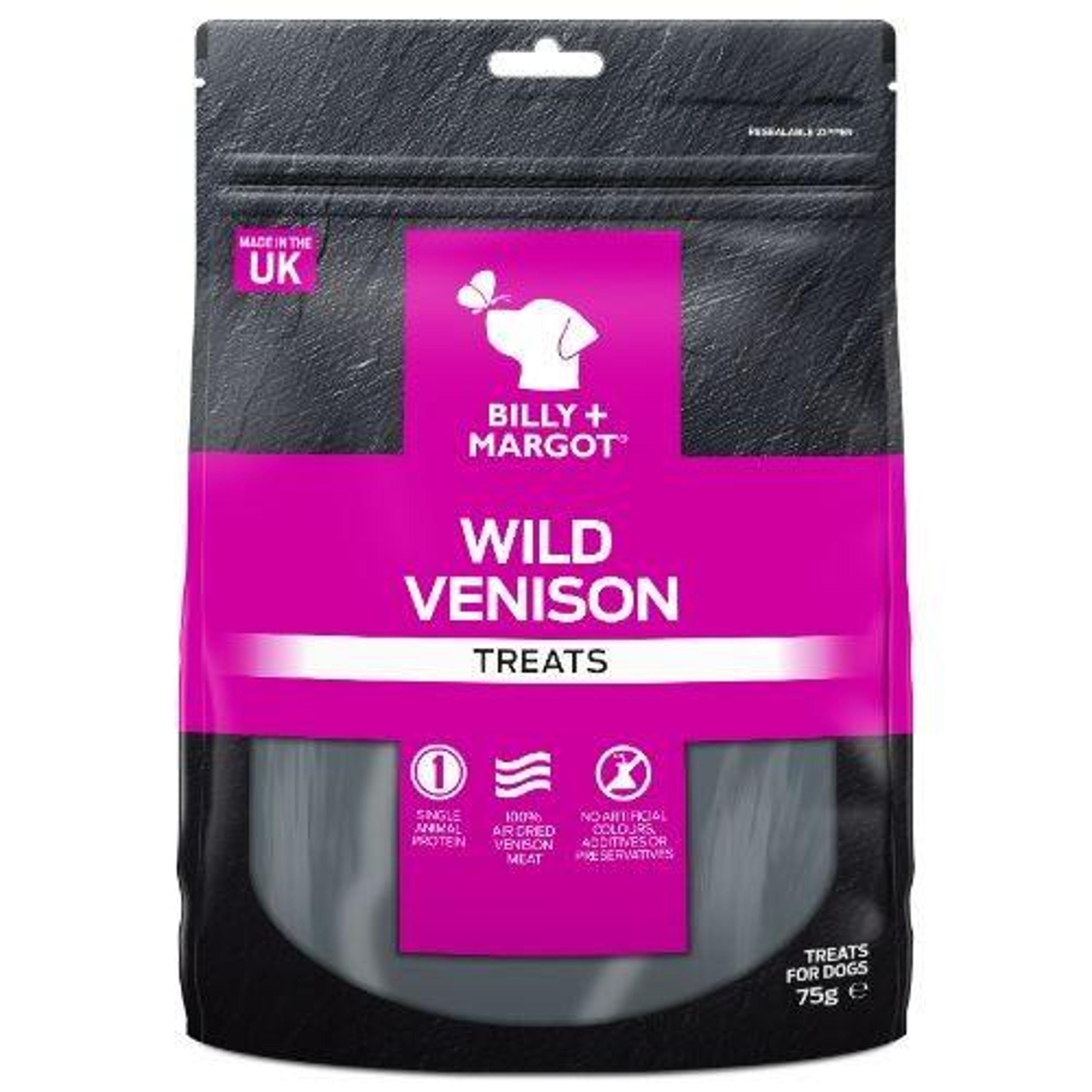 Billy and Margot Venison Dog Treats 100% Air Dried British Venison.