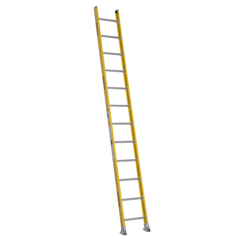 12ft Type IAA Fiberglass Round Rung Straight Ladder ;