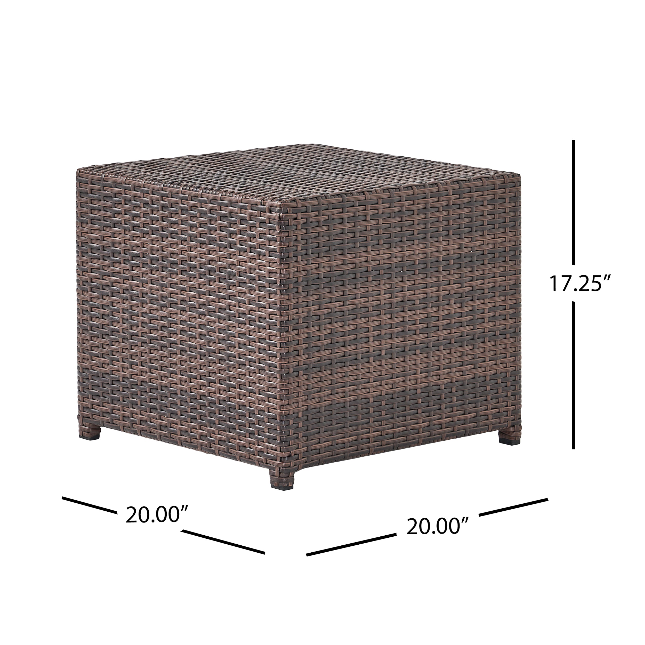 Lakeport Outdoor 3pc Brown Wicker Side Table Set