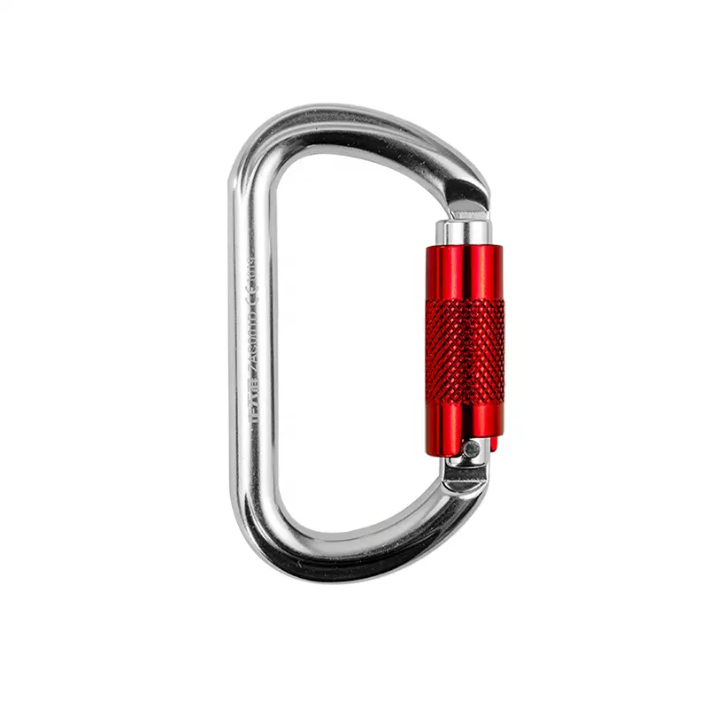 Whosale 12 30KN Round/D Sharped Aluminum Carabiner Clip Screw Locking Camping Climbing Hiking Snap Hook