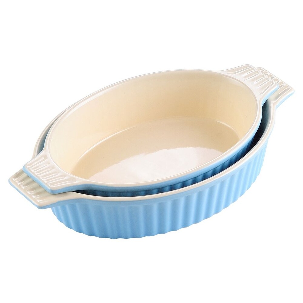 MALACASA  Series Bake.Bake  Ceramic Oval Baking Dish Bakeware Set