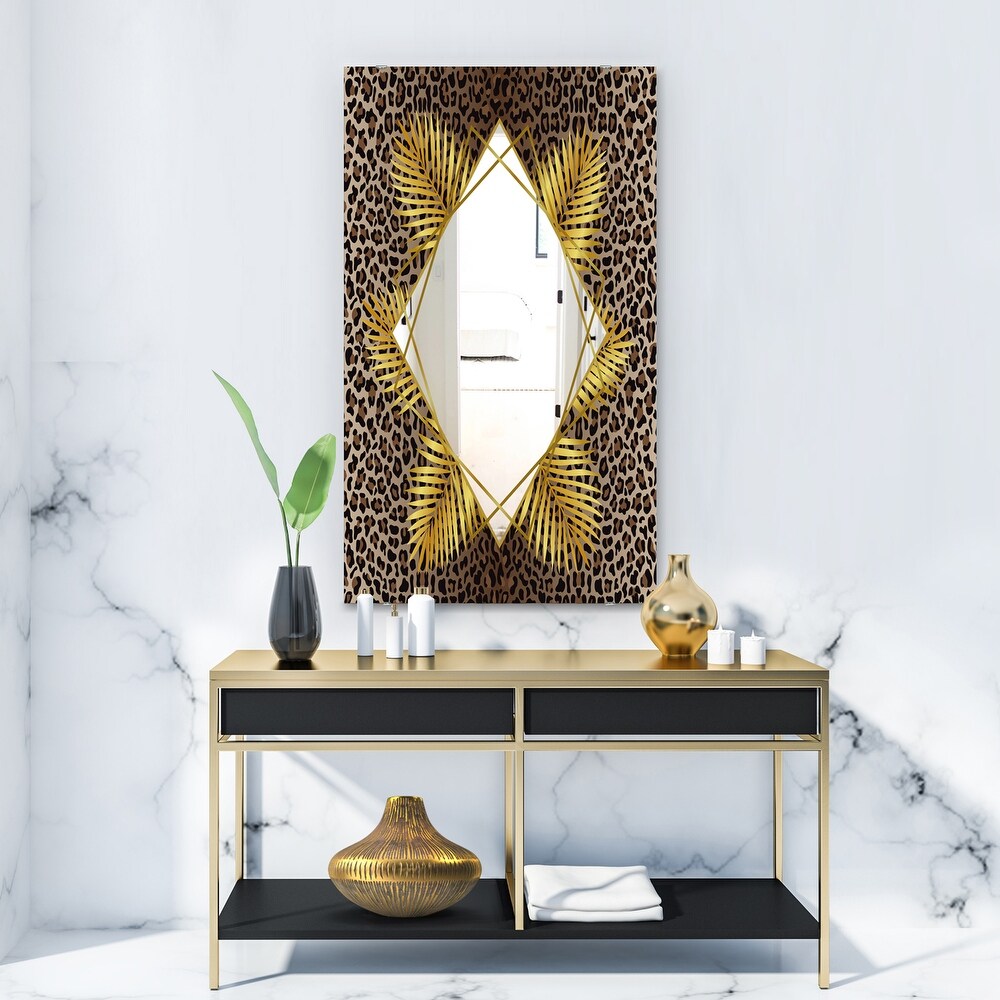 Designart 'Leopard 5' Glam Mirror   Modern Large Printed Wall Mirror