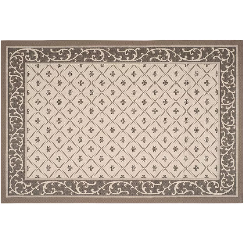 Safavieh Courtyard Scroll Border Indoor Outdoor Rug