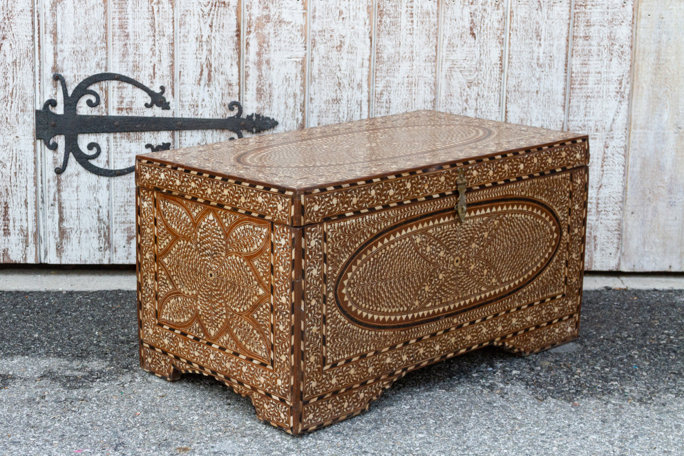 Large Anglo Indian Butterfly Inlay Chest   Mediterranean   Accent Chests And Cabinets   by De cor  Houzz