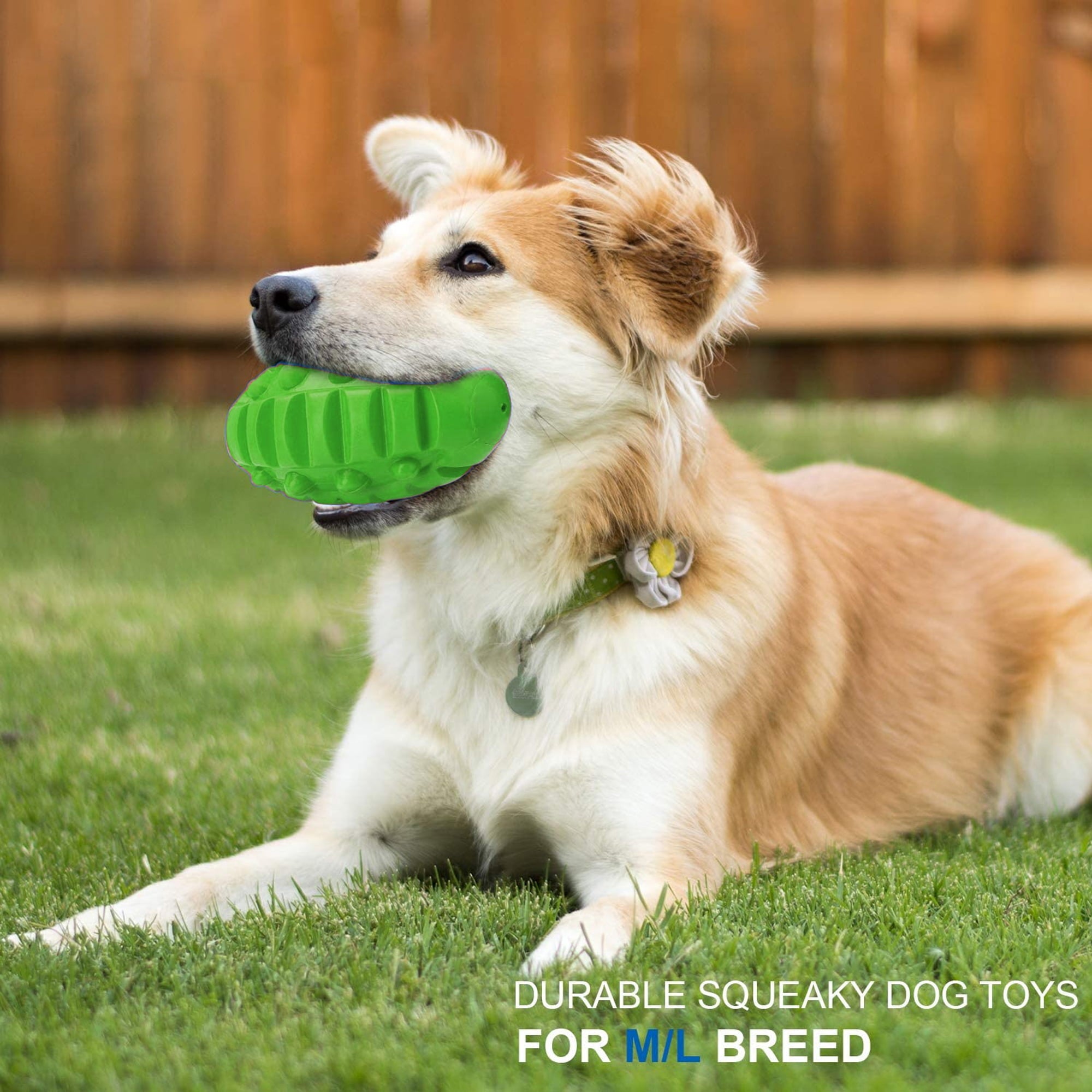 Pet Deluxe Squeaky Dog Ball Toys for Aggressive Chewers Indestructible Durable Tough Big Dogs Chew Toys Floatable Rubber Interactive Pet Toys for Medium andLarge Breeds Dog