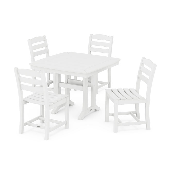 Polywood La Casa Café Side Chair 5-Piece Dining Set with Trestle Legs PWS972-1