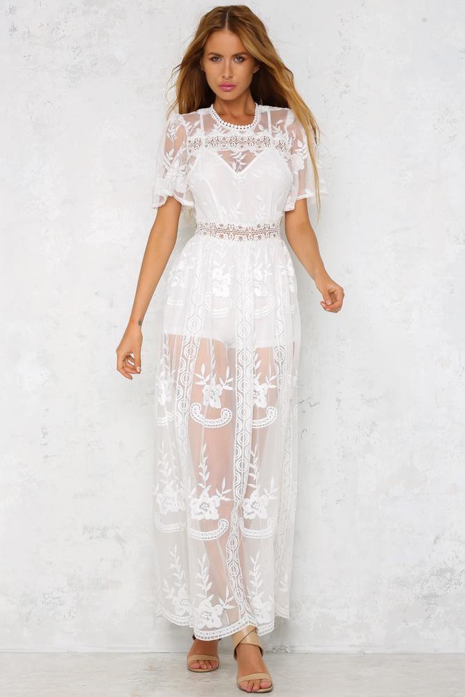 Off The Runway Maxi Dress White