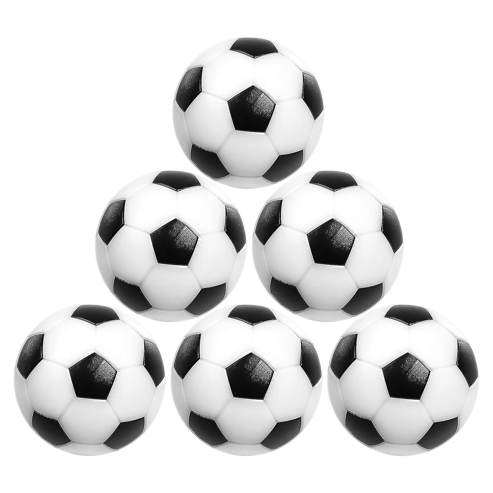 6pcs Table Soccer Balls Toys Mini Football Small Soccer Balls Black And White Football Toys (32mm)