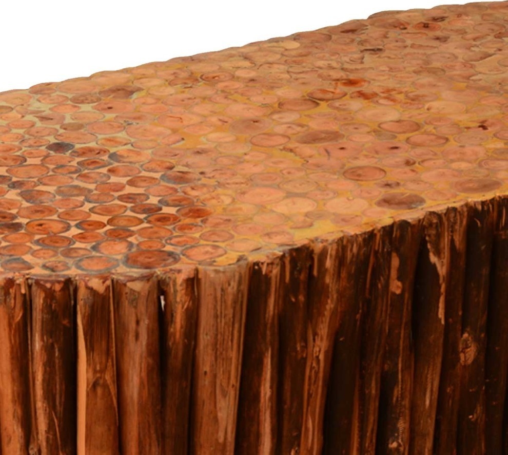 Log Cabin Hardwood Rustic Honeycomb Coffee Table   Rustic   Coffee Tables   by Sierra Living Concepts Inc  Houzz