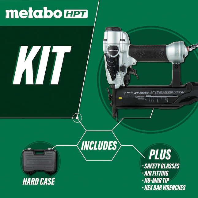 Metabo HPT 18-Gauge Pneumatic Brad Nailer (NT50AE2M)