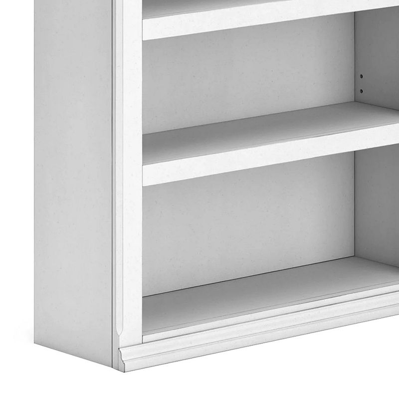 75 Inch Freestanding Bookcase， Adjustable Shelves， Whitewashed Finish