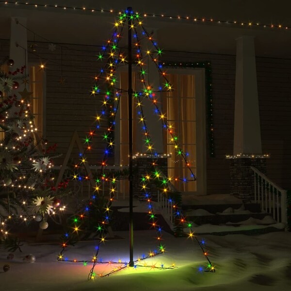 vidaXL Christmas Cone Tree 200 LEDs Indoor and Outdoor 3x5 ft