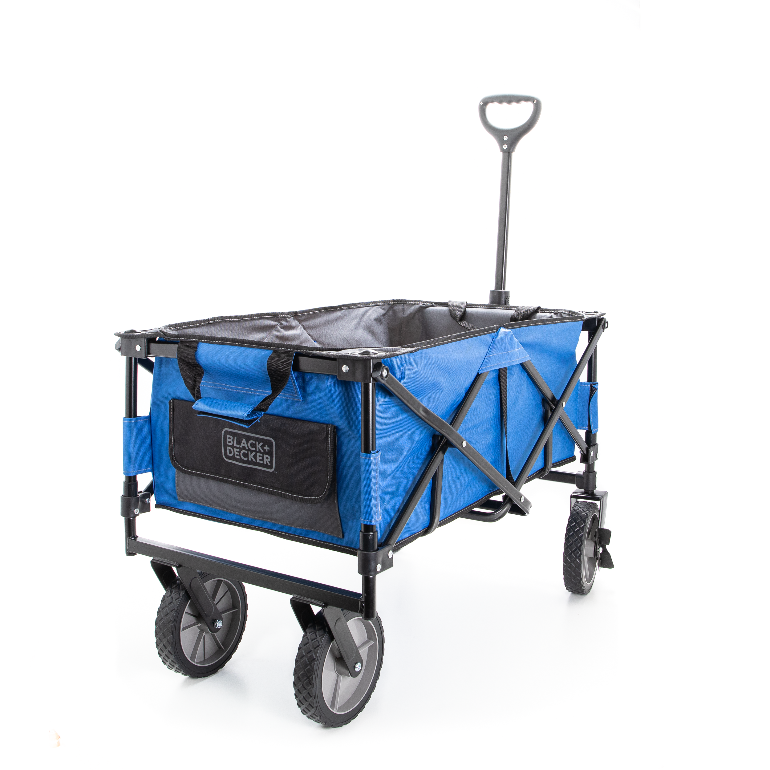 Collapsible Storage Cart, Folding Utility Wagon, Holds up to 176 lbs., Blue