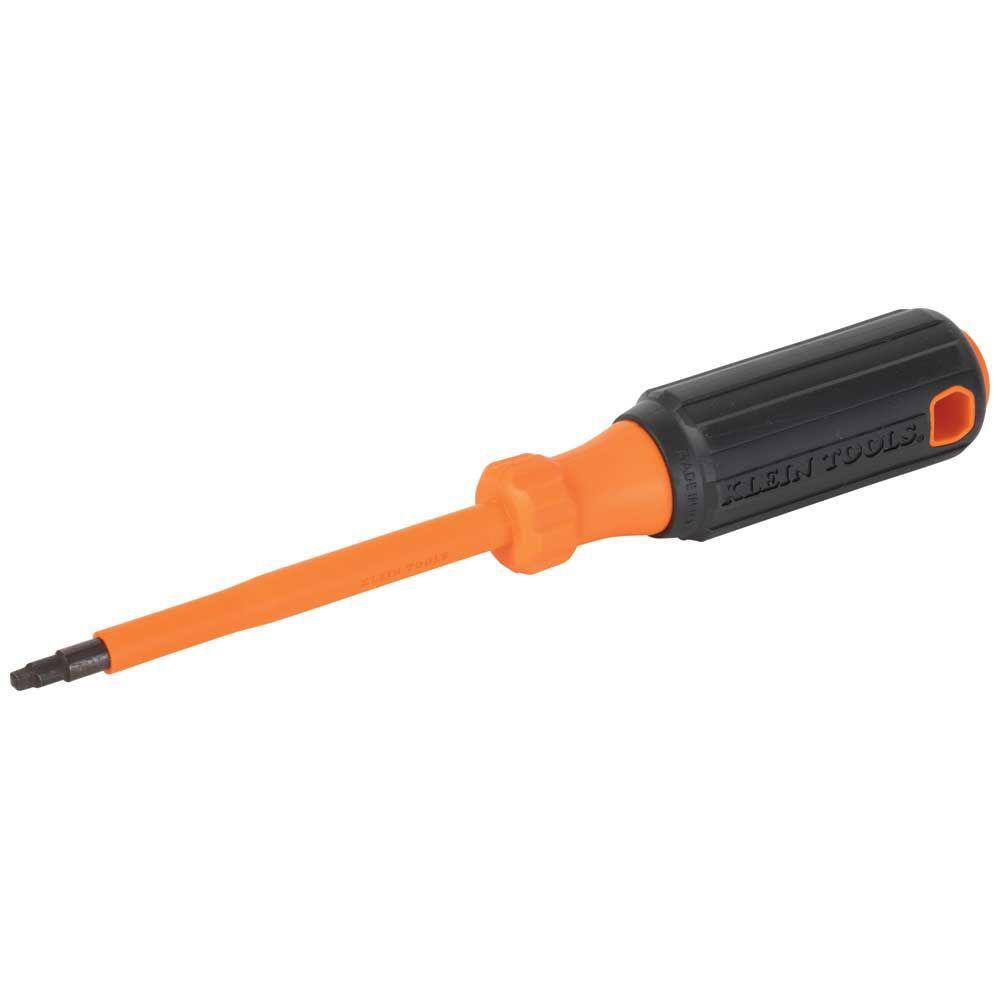 Klein Tools Insulated Screwdriver #2 Square 4 in. Round Shank 6844INS