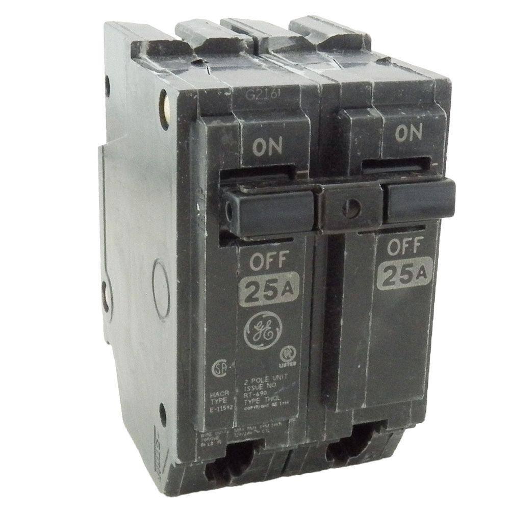 GE 25-Space Amp 2 in. Double-Pole Circuit Breaker THQL2125