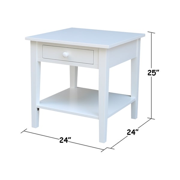 Spencer Square Solid Parawood End Table - 24 in. W x 24 in. D x 25 in. H