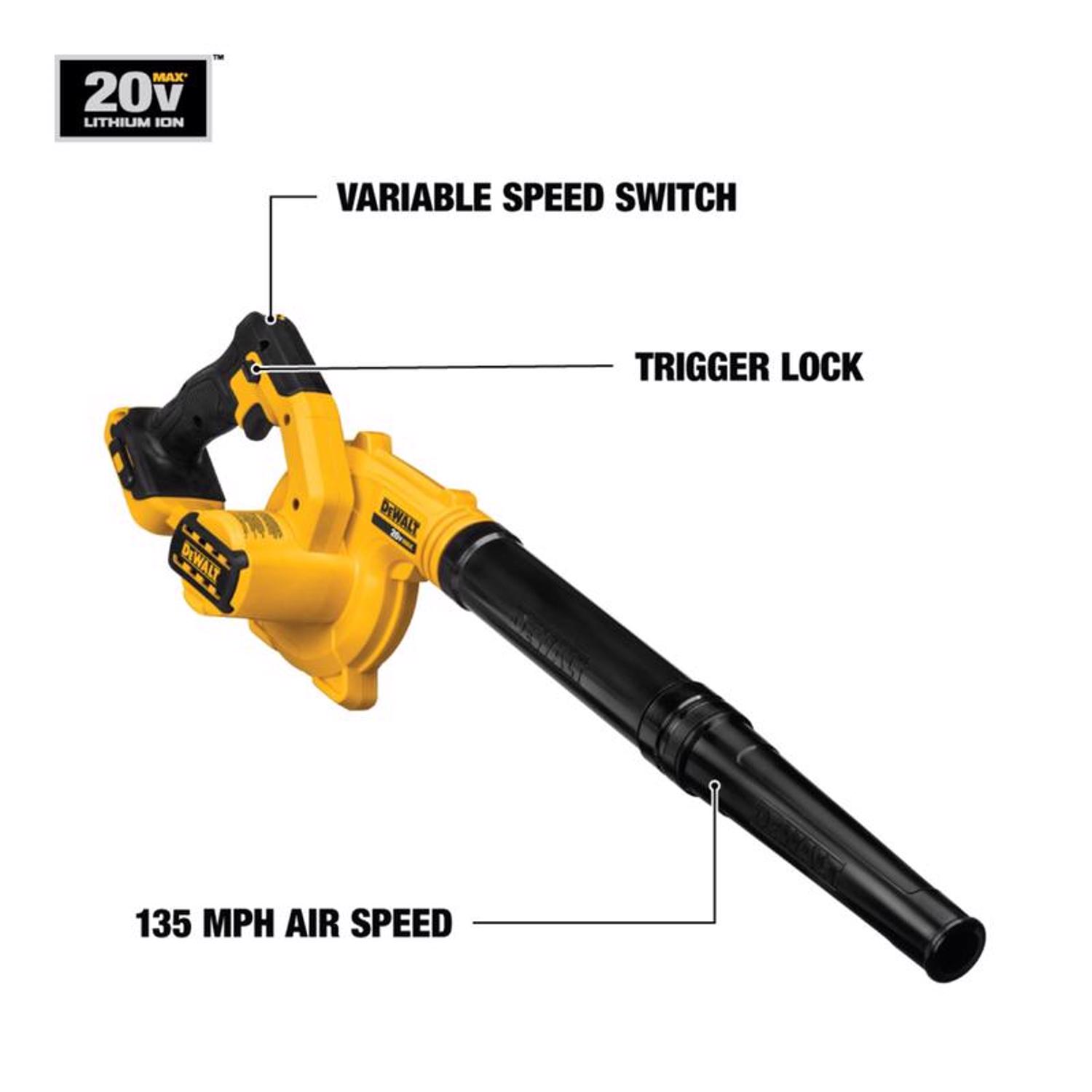 DW 20V MAX DCE100B 135 mph 100 CFM 20 V Battery Handheld Blower Tool Only