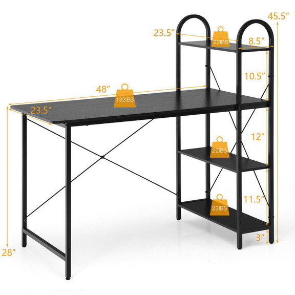 Costway 78915603 48 Inch Reversible Computer Desk ...