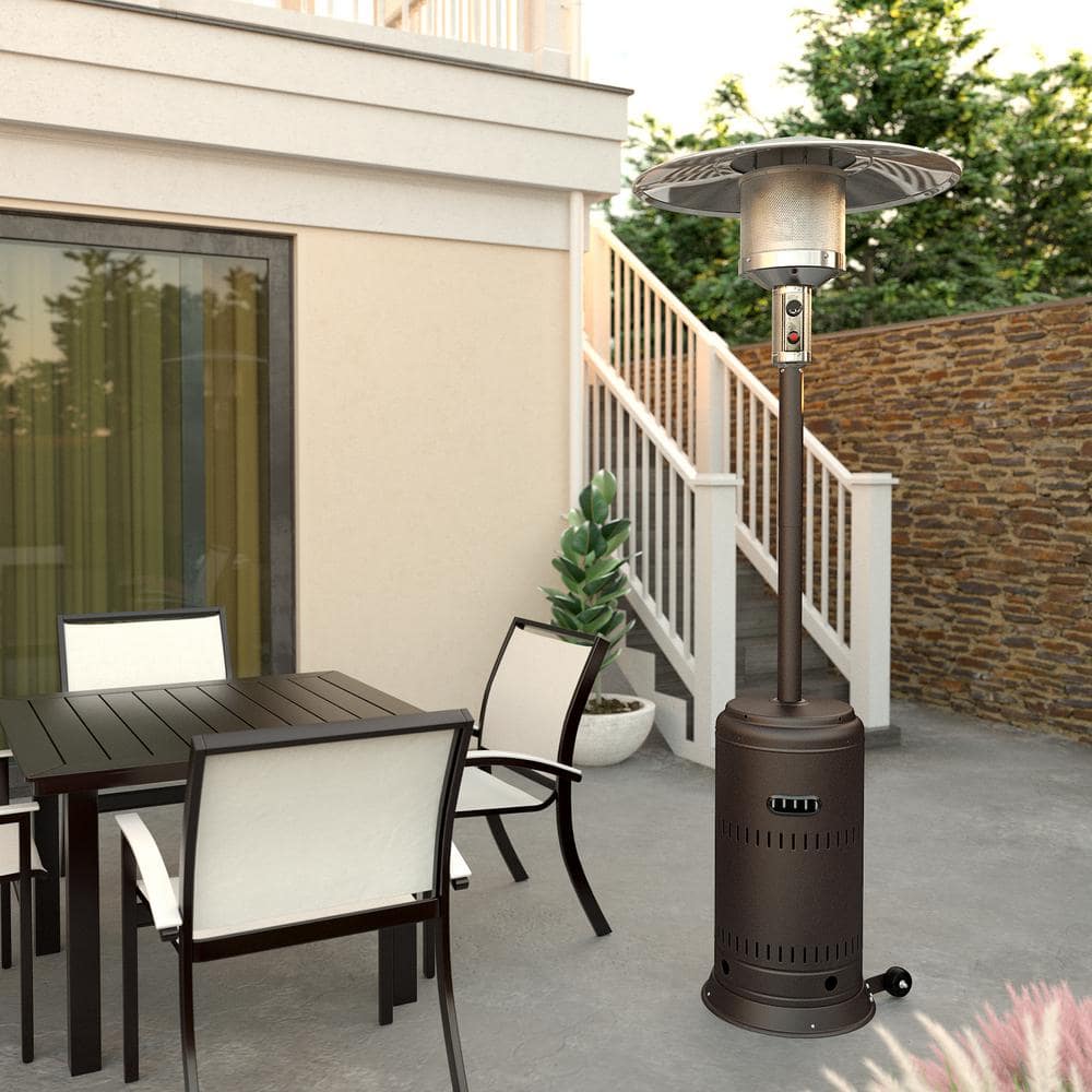 Fire Sense 46,000 BTU Performance Kaffee Steel Patio Heater 63713