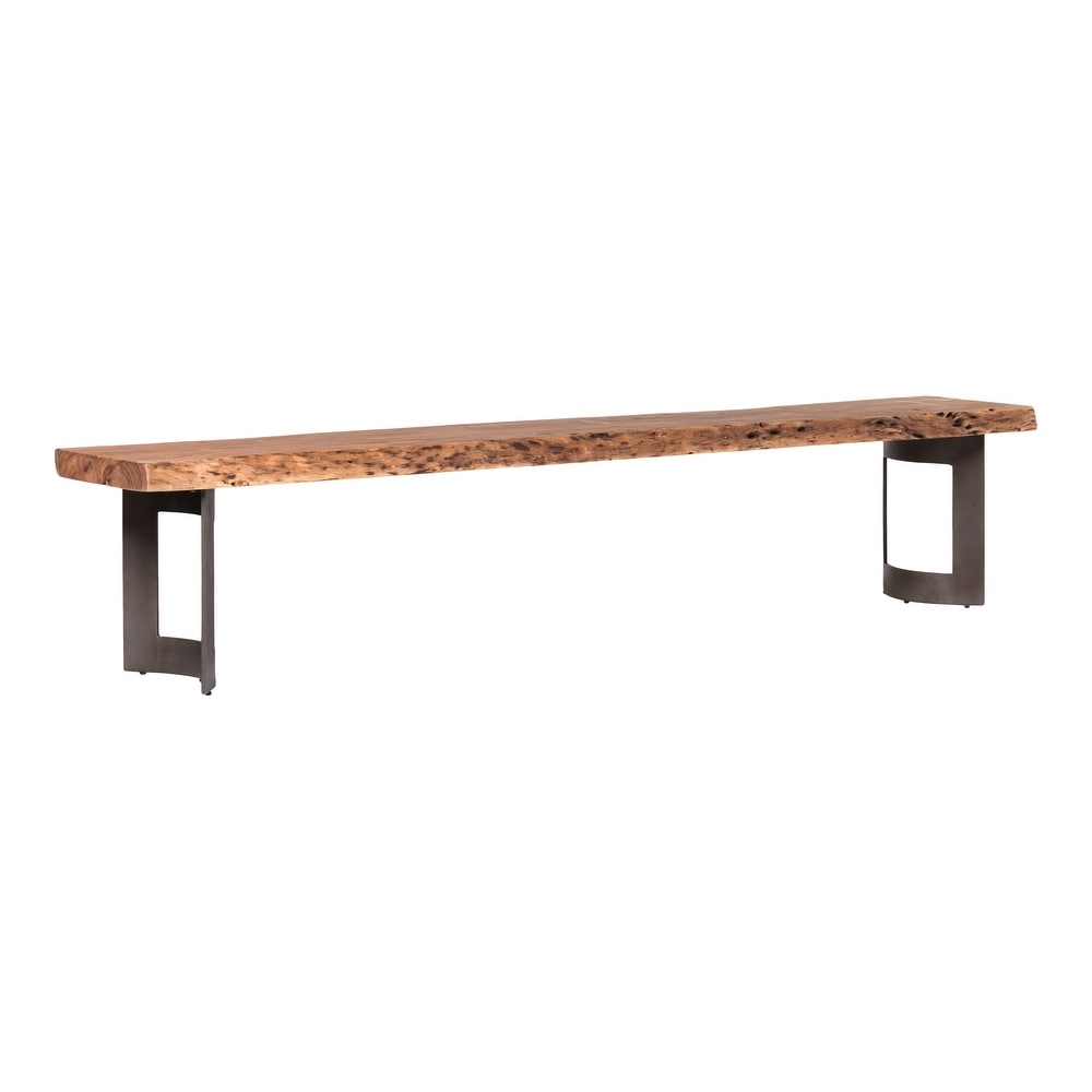 Aurelle Home Bennett Rustic Farmhouse Live Edge Bench