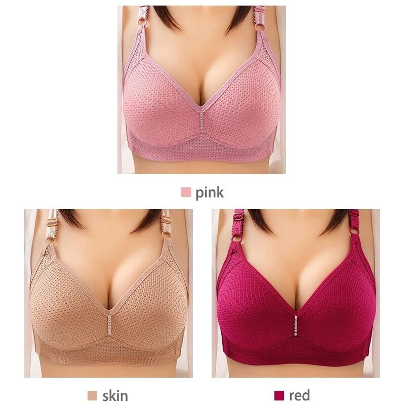 🔥Plus Size Bra Women Underwear Wire Free Comfort  Soft Breathable�