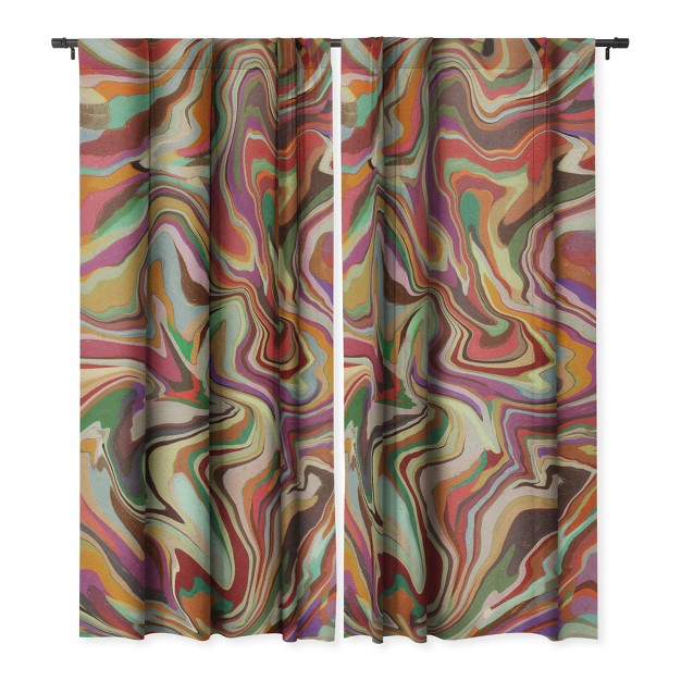 Alisa Galitsyna Colorful Liquid Swirl Set Of 2 Panel Blackout Window Curtain Deny Designs