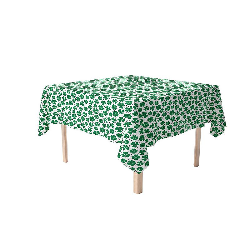 Square Tablecloth， 100% Polyester， 60x60， St. Patrick's Day Shamrock Decoration