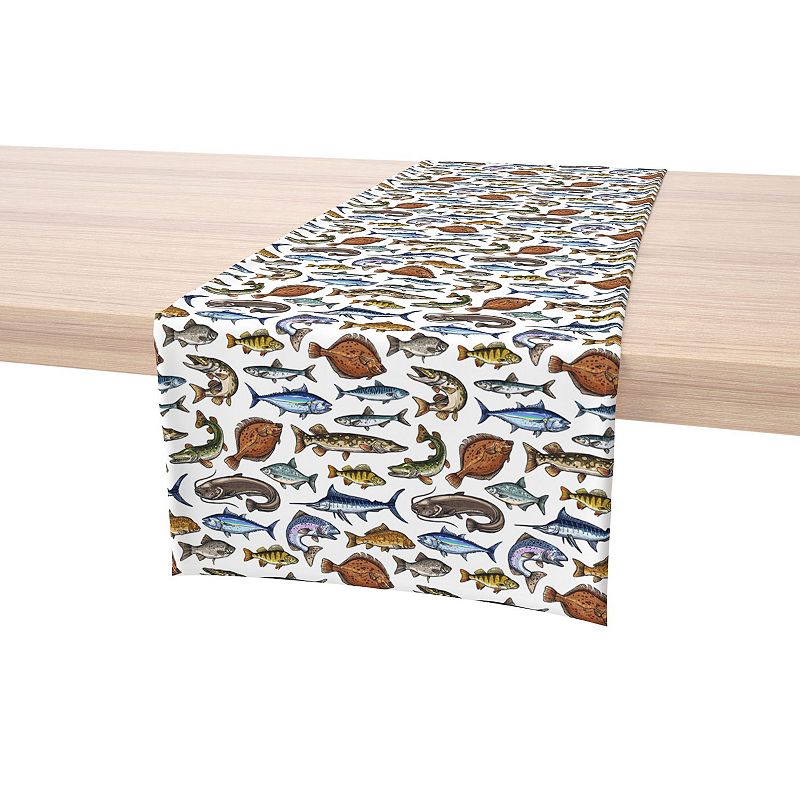 Table Runner， 100% Cotton， 16x72， Fresh Catch