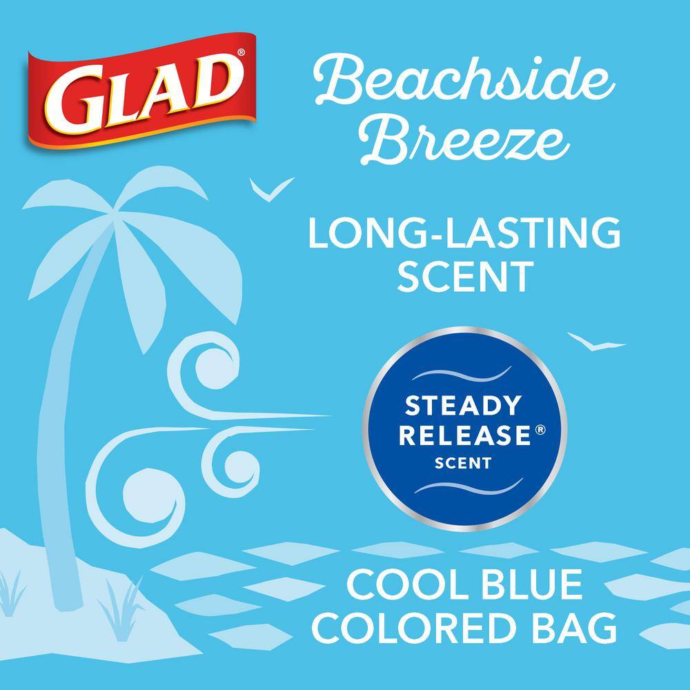 Glad 4 Gal. OdorShield Febreze Beachside Breeze Small Drawstring Trash Bags (34-Count 3-Pack) C-309619182-3