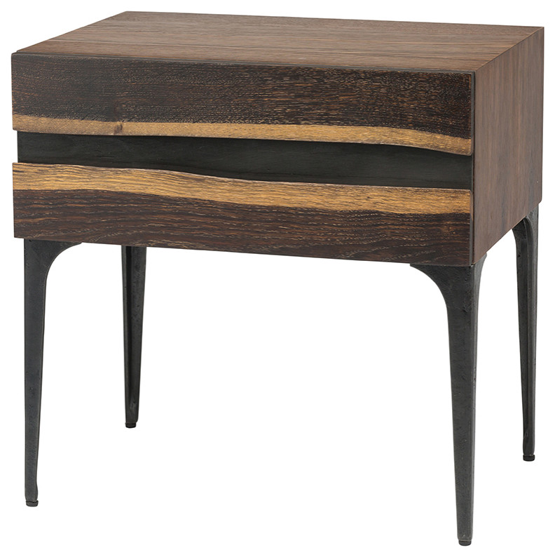 Prana Oak Side Table   Industrial   Side Tables And End Tables   by Nuevo  Houzz