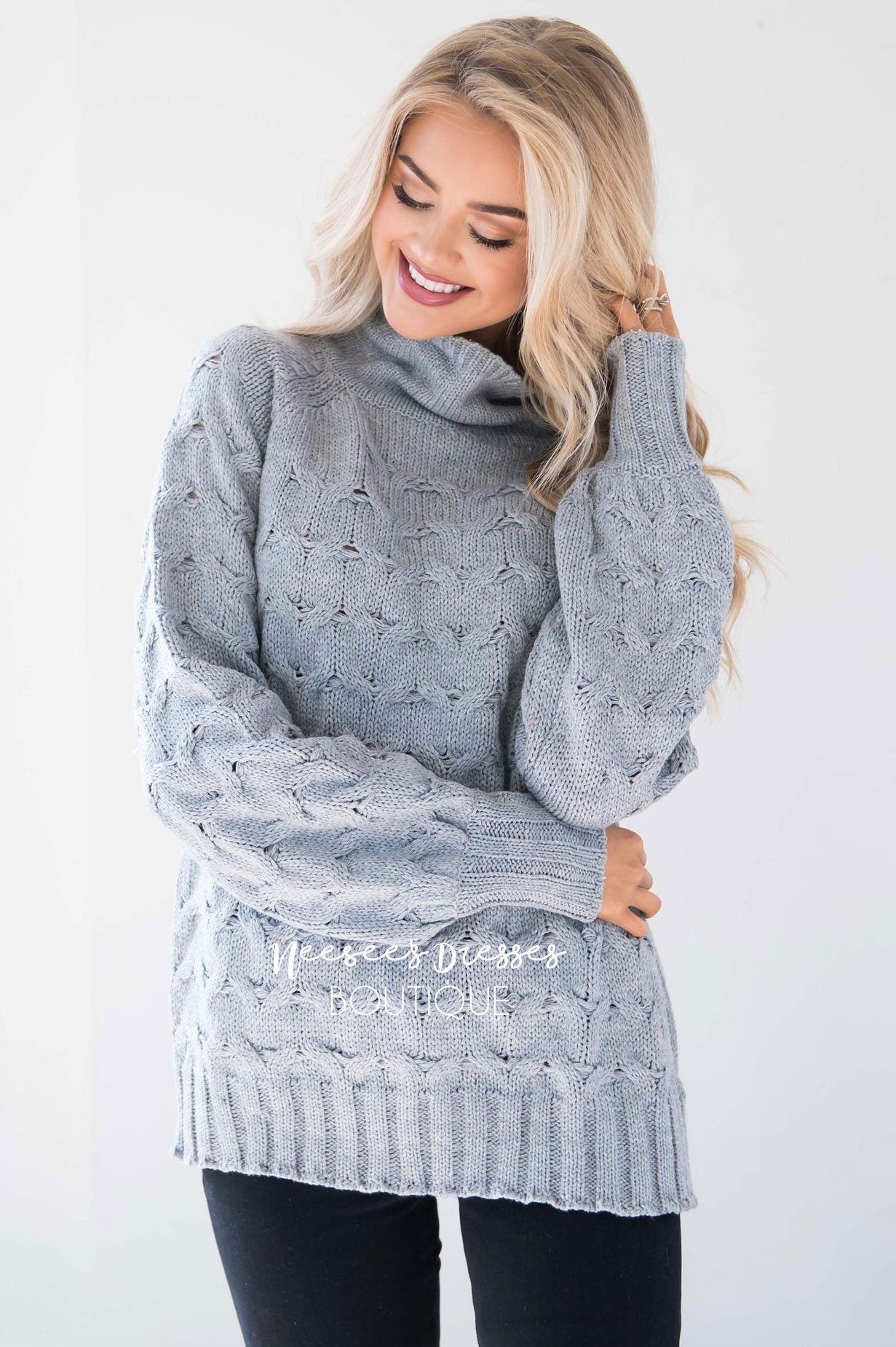 Ski Mountain Gray Chunky Sweater