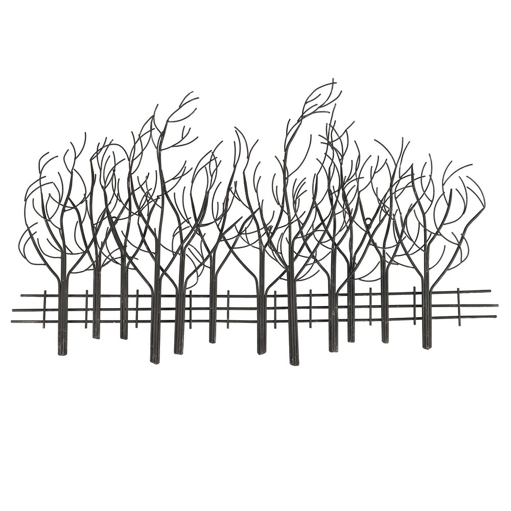 Black Metal Field of Trees Wall Decor