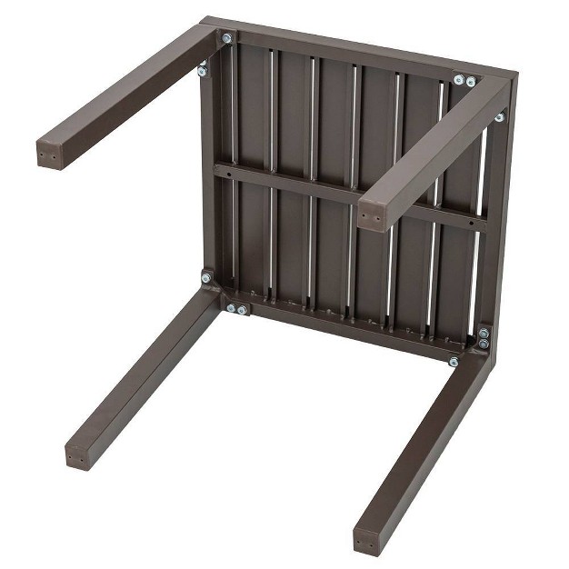 Aluminum Square Patio Side Table Brown Crestlive Products