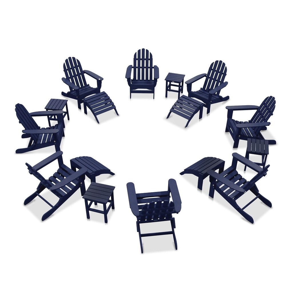 Nelson 8 piece Adirondack Chair Set with 4 Ottomans and 4 Side Tables by Havenside Home