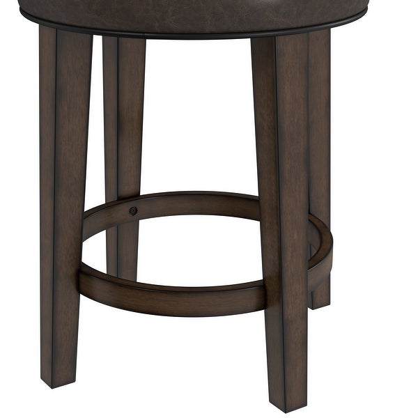 Hillsdale Furniture Krauss Wood Backless Counter Height Swivel Stool， Charcoal Gray