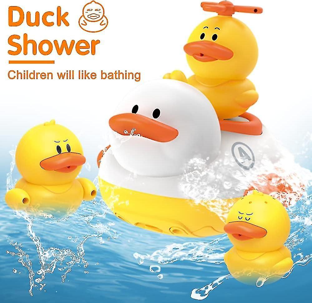 Electric Duck Bath Toy   Baby Bath Toys For Toddlers， Electric Shower Sprayer With 3 Ducks Water Spray