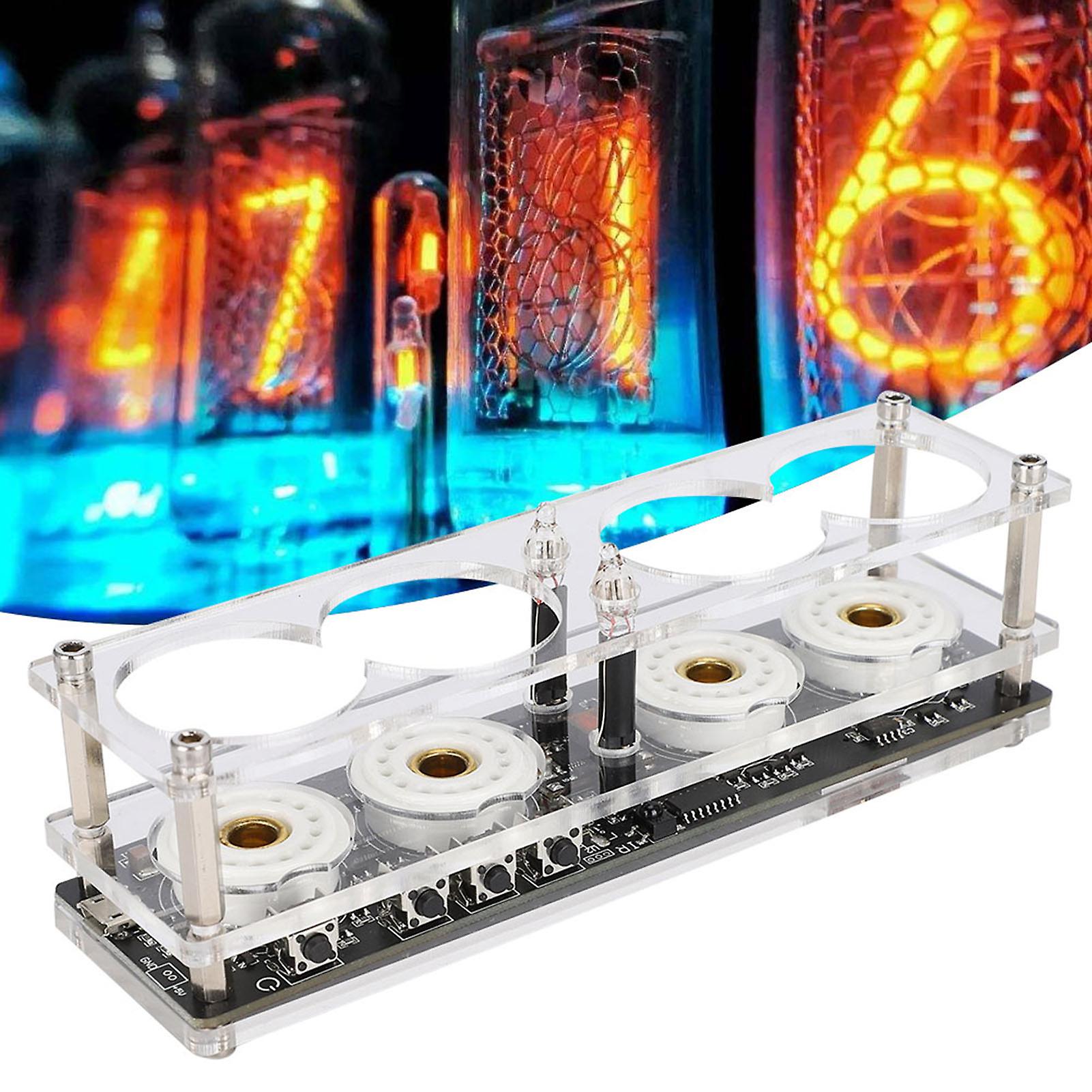 4-bit Integrated Design Nixie Tube Clock With Remote Control For Qs30-1/sz1-1/sz3-1/sz-8