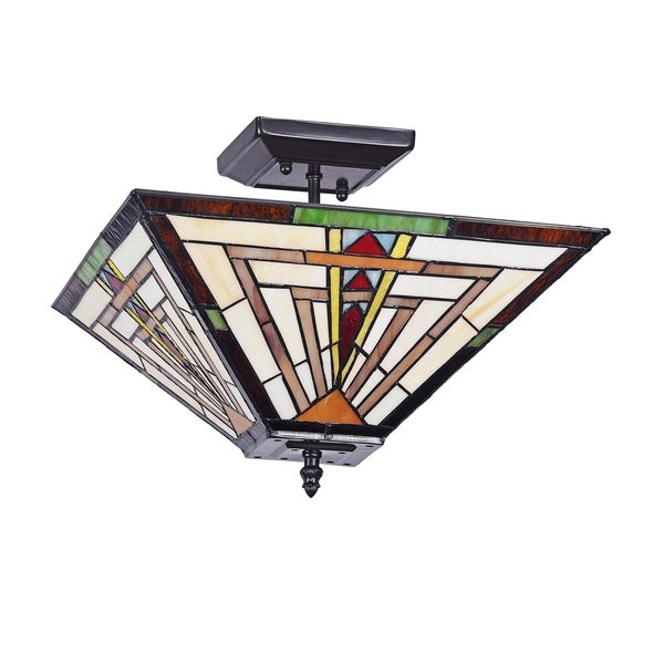  Style 2-light Blackish Bronze Semi-Flush Mount