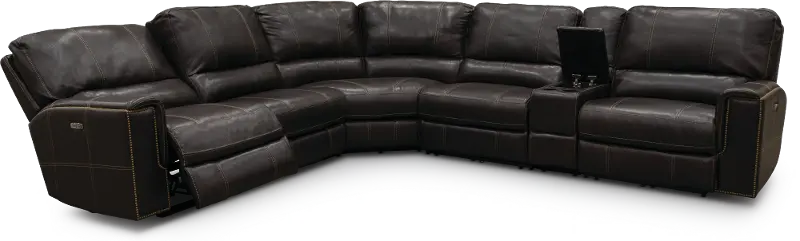 Slinger Dark Brown 6 Piece Power Reclining Sectional Sofa