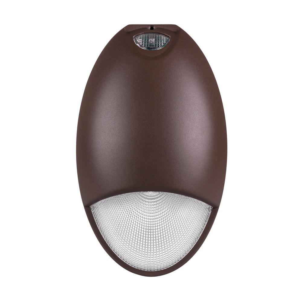 NICOR EOT Series 75-Watt Equivalent Integrated LED Bronze Outdoor Teardrop Emergency Wall Pack Light with Photocell 5000K EOT1MV5KBZPS