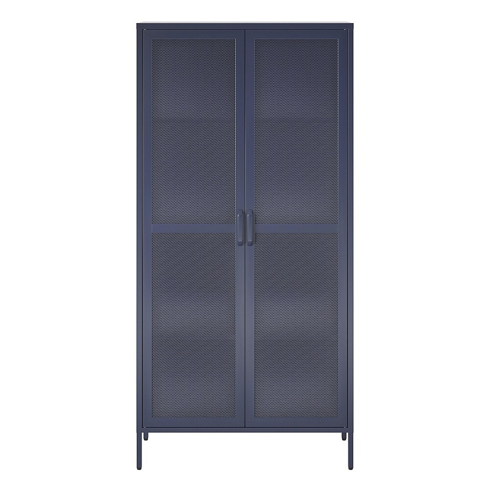 The Novogratz Channing Tall 2 Door Storage Cabinet Mesh Metal Locker