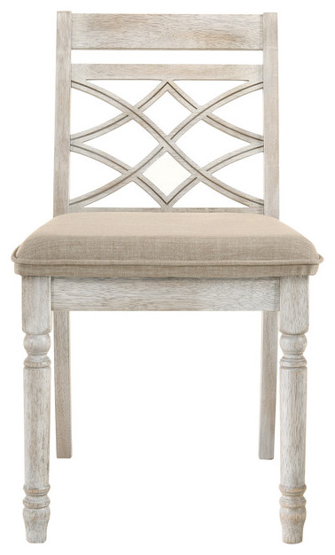 Havanna Off White 19 quotW Contemporary Fabric Chair With Cushion   Set of 2   French Country   Dining Chairs   by Lilola Home  Houzz