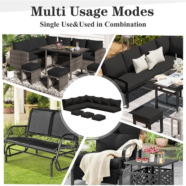 AECOJOY 7 Pieces Patio Furniture Set Outdoor Sectional Sofa Rattan Conversation Set