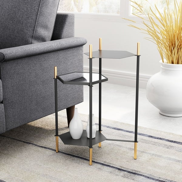 William Side Table Gold and Black