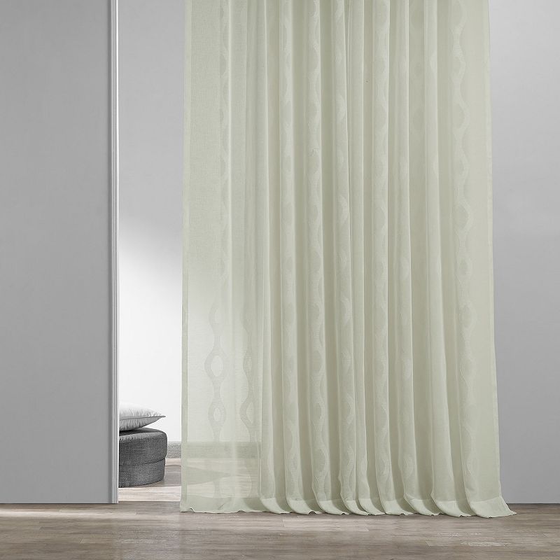 EFF 1-panel Vega Patterned Linen Sheer Window Curtain